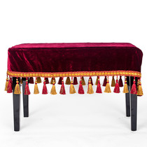 Qiyan 250D gold velvet piano single double stool cover luxury pendant piano dust stool cover cloth
