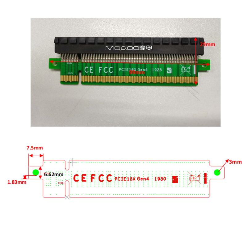 PCI-E The adapter card x16 Graphics card The adapter card PCI-E Steering card   reverse Conversion card pci-e16X3.04.0
