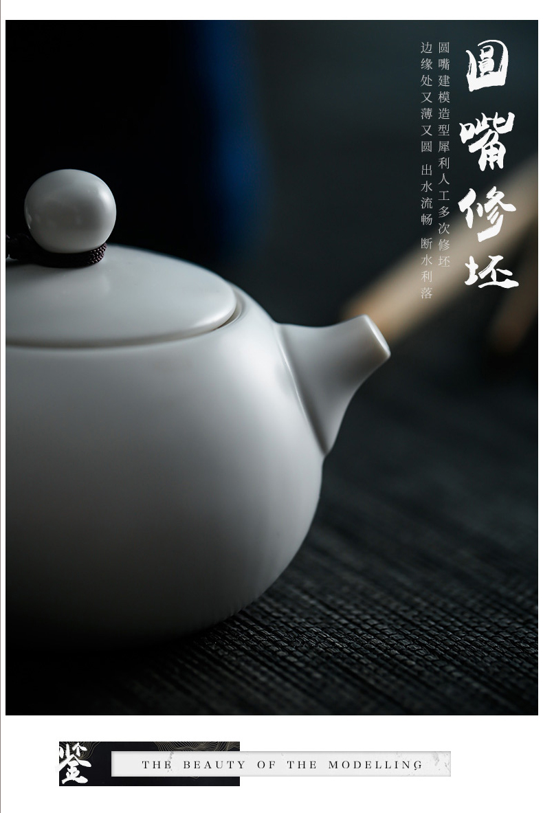 , white porcelain tea set household contracted portable travel to crack a small set of kung fu tea cups tea tray