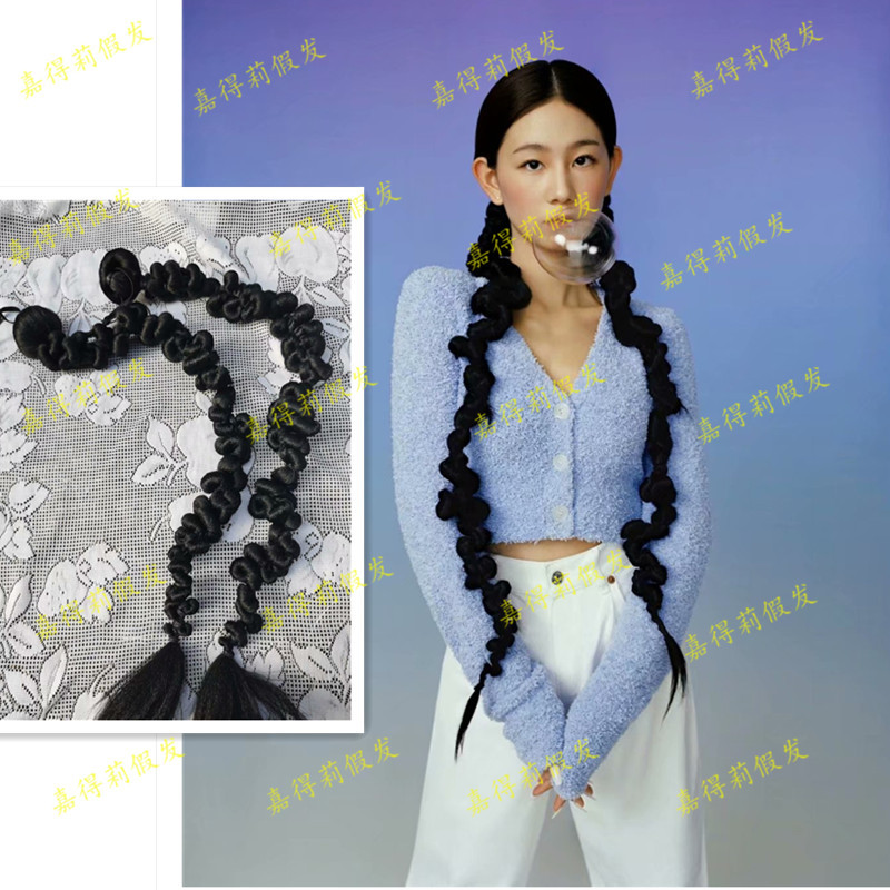 Original Handmade Twist Braids Hani Ethnic Style Trendy Girls' Braided Hairpiece Ponytail Popular on Social Media for Runway Shows and Photography