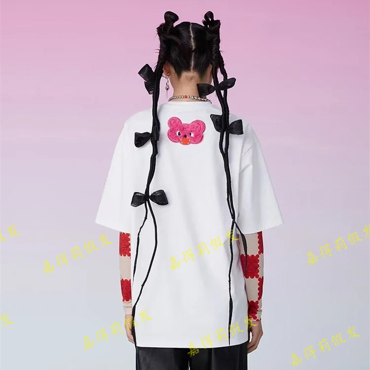 Butterfly knot small braid numb with wig ponytail a braid art Write a real suction powder Divine Instrumental Movie photography walking show braid-Taobao