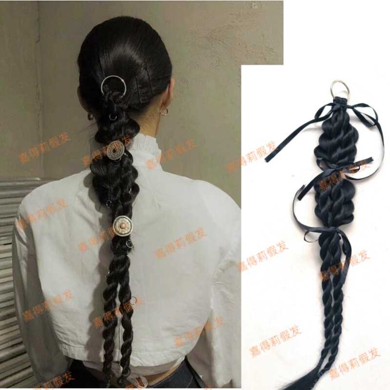 Iron Ring Braids, Twist Braids, Magazine Ponytail Wigs, Two-Strand Hair, Runway Braids, Realistic Hair Rings, Looped Hairpieces, Photography