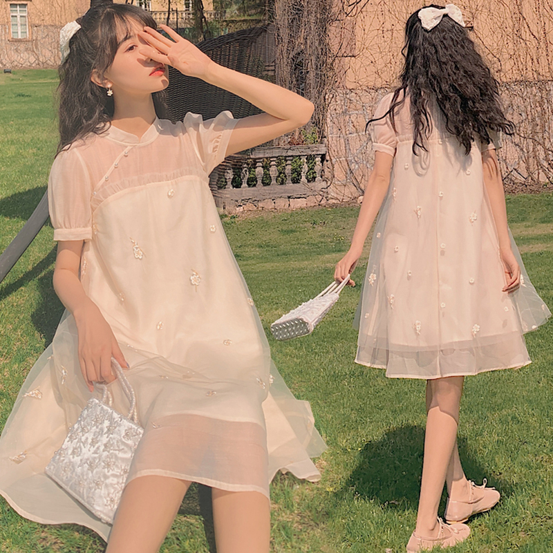 Pregnant Woman Summer Dress Ocean Dress Short Sleeve Blouses Summer Dress 2022 Gestation Women Dress Summer Suit Fashion Nets Red New