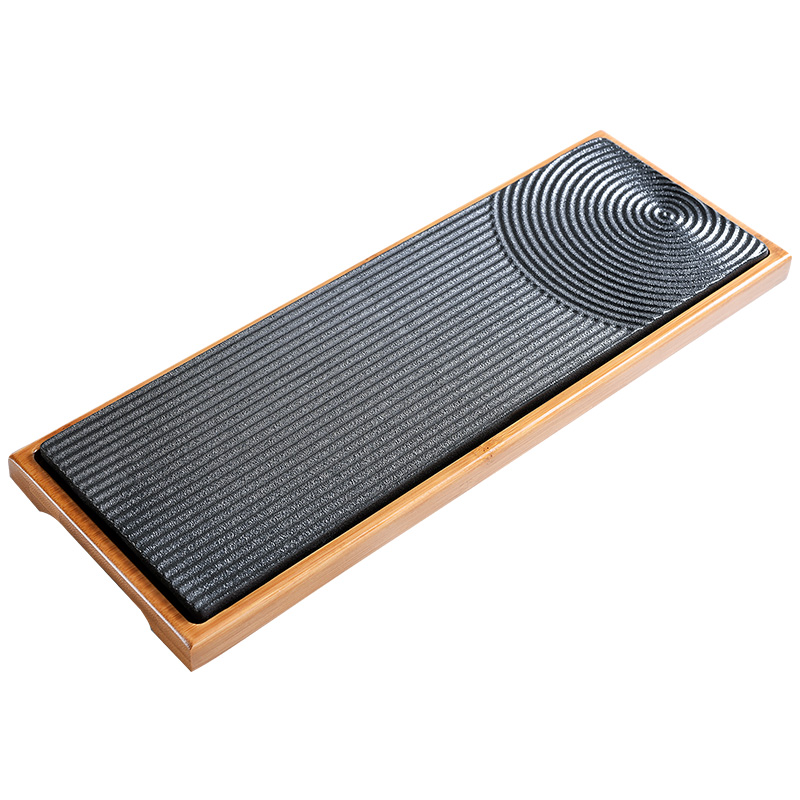 Beauty cabinet household contracted a rectangle saucer plate Japanese ceramic tea tray tea sea kung fu tea tea table dry terms plate