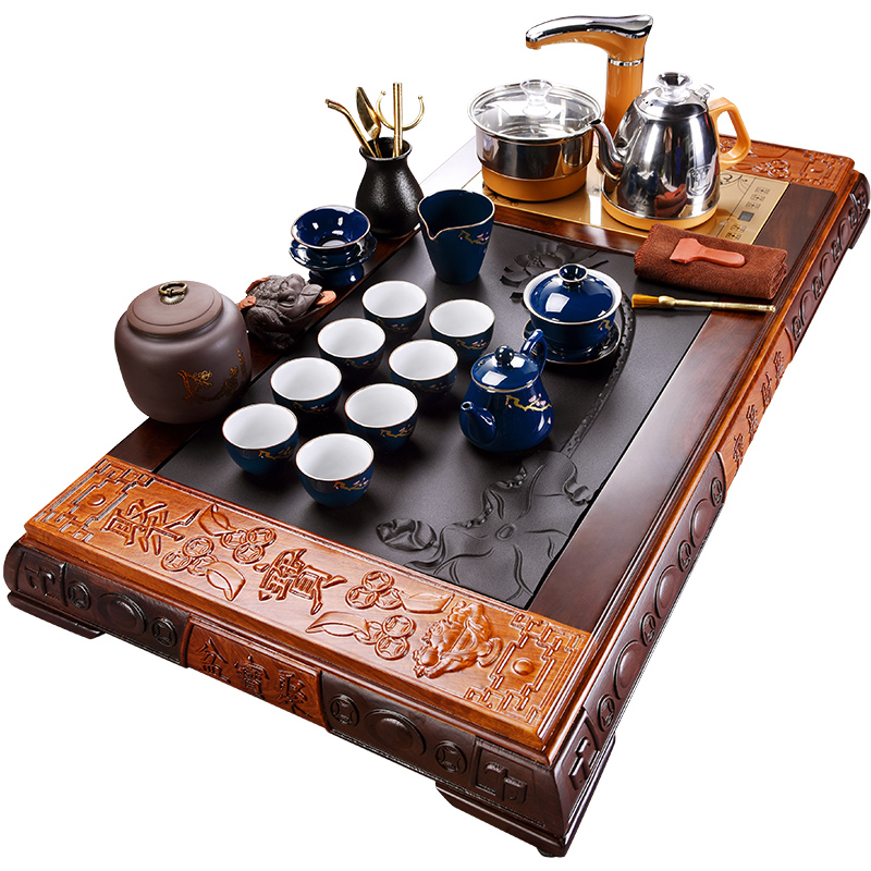 Beauty cabinet home tea tray ebony wood sharply violet arenaceous stone tea machine automatic kung fu tea set suits for the sitting room is contracted