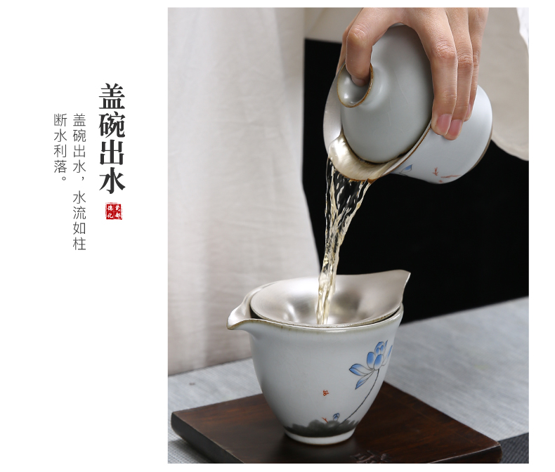Beauty cabinet coppering. As silver kung fu tea set household ceramics by hand your up tea pot lid bowl silver cup gift pack