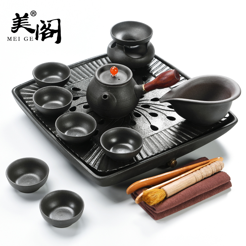 Beauty cabinet household utensils suit simple Japanese ceramic cups kung fu tea set dry tea tray of black tea tea taking