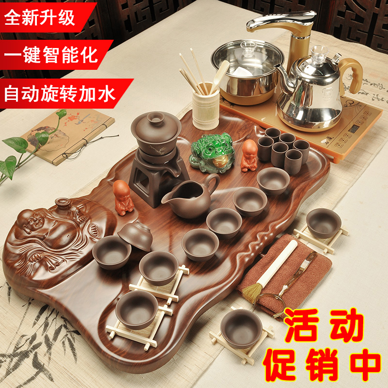 Beauty cabinet household automatic four one purple sand sea ice crack cup tea tea set kung fu tea tray tea set