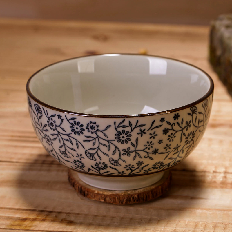 Always suit jingdezhen Japanese ceramics tableware creative move under the glaze coloured rice Bowl soup Bowl