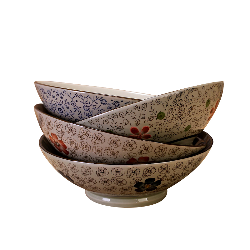 Ling Ming xuan chashe under glaze color hand - made Japanese jingdezhen ceramic bowl 9 - inch dou use of tableware