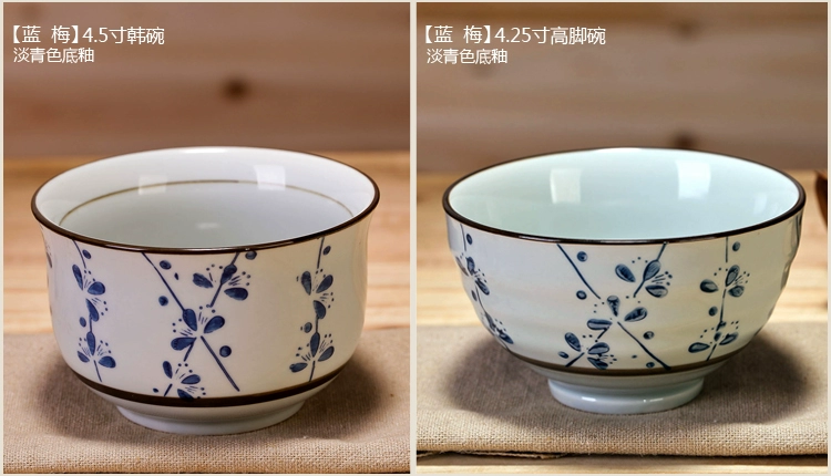 Jingdezhen Nhật Bản men màu bát gốm dao kéo đặt kê cơm bát cơm bát nhà súp nhỏ bát