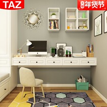 Multifunctional Korean desk bookshelf integrated home computer desk wall-mounted wall-mounted desk combination can be customized
