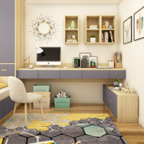 Nordic desk bookshelf integrated computer desk bookcase simple home writing desk wall-mounted wall-mounted desk combination