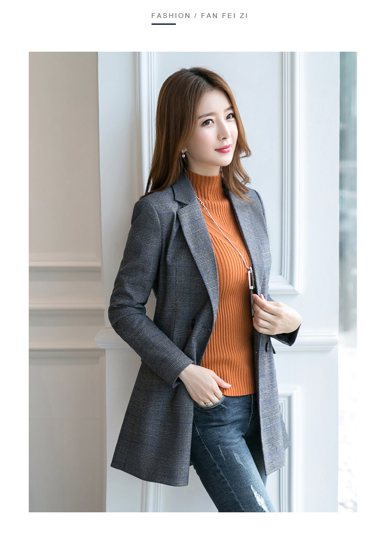 Áo khoác kẻ sọc dài vừa phải vừa vặn với áo khoác nữ 2018 mùa thu mới khí chất mỏng manh giản dị áo gió Anh áo khoác kaki nữ