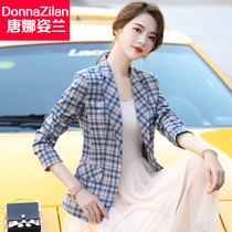 Spring and autumn Plaid Blazer Blazer women 2021 new waist temperament short slim fit casual suit top