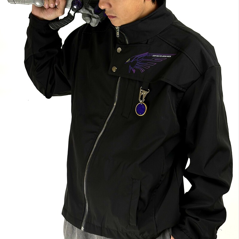 Dinosaur Joint Collection Purple Asymmetric Functional Windproof Jacket