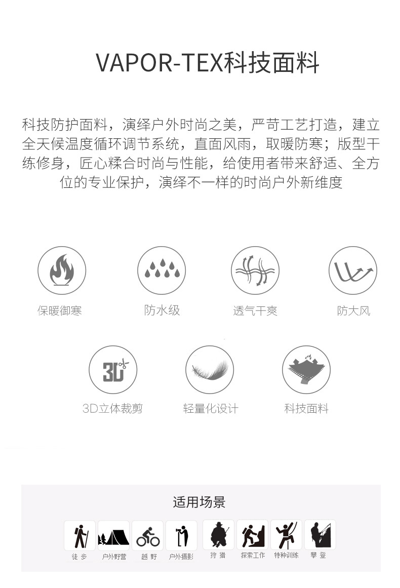 图途 阿珂姆 防风防雨防寒 男女 三合一冲锋衣 可抗大雨 图6