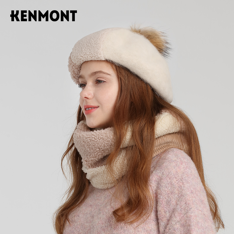 Camon Autumn Winter New Cute Ball Warm Berets Specified Wool Knitted Hat with Little Dome Cap