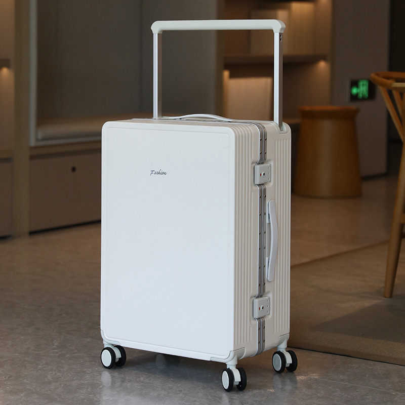 New Wide-Handle Suitcase, New Aluminum Frame Travel Case, Password Box, Multi-Functional Trolley Case, Large Capacity, Silent