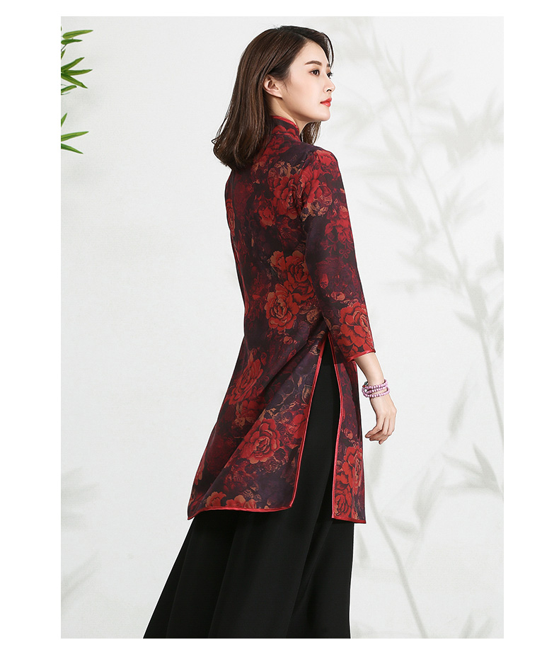 Áo lụa lụa lụa cổ áo lụa cổ áo lụa đám mây kích thước lớn áo khoác nữ lỏng lẻo - Trench Coat áo khoác mùa đông nữ