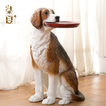 Simulation Dog Tray ornaments lucky crafts home animals floor furnishings living room light luxury creative decorations