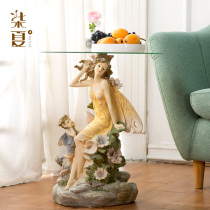 Qisha European mini table living room bedroom angel round creative coffee table Nordic decorations ornaments landing