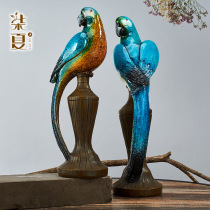 American parrot retro ornaments living room wine cabinet TV cabinet creative home furnishings bird decorations crafts