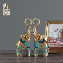 European elephant ornaments couple like a pair of living room furnishings TV cabinet wine cabinet porch jewelry wedding gifts creative