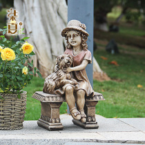 Nordic resin cute figure sculpture ornaments outdoor garden decorations creative courtyard balcony crafts decoration