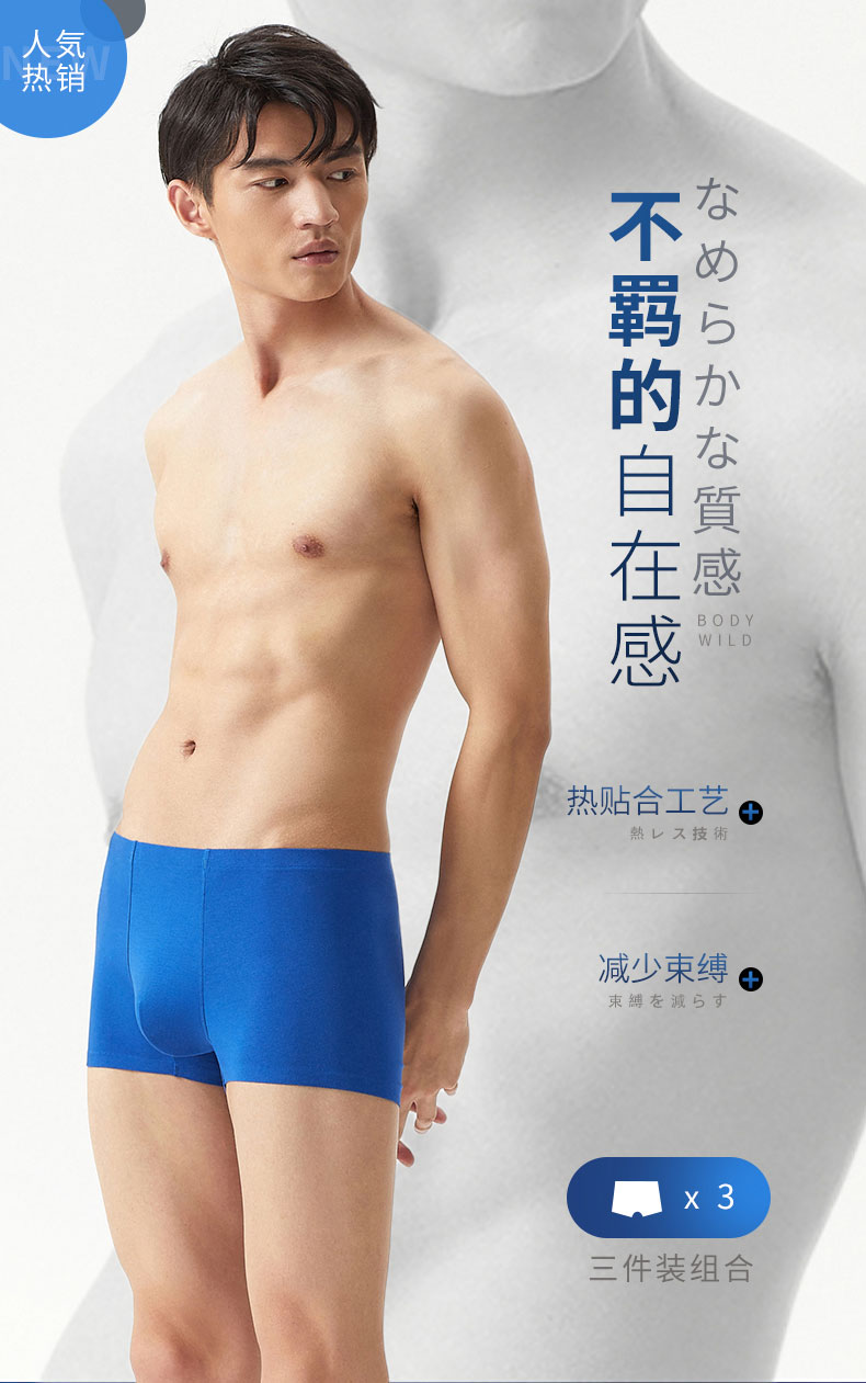 爱慕旗下 宝迪威德 男士莫代尔平角内裤 3条 图1