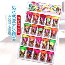 Crystal beads in bottles and test tubes SpongeBob absorbs water beads and big beads expands animals soilless culture hanging board toys