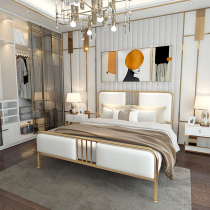 Nordic in Light Luxury Light Double Master Bed 1 8m Iron Bed Modern Golden Bed Design Princess Bed