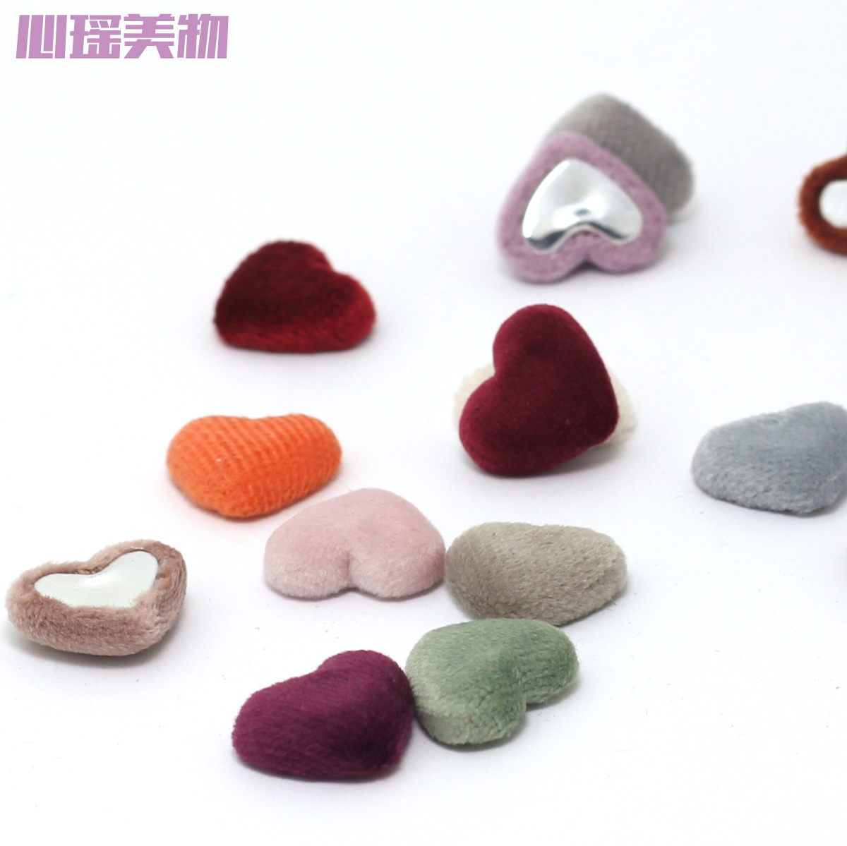 16mm Pink Sky Goose Down Flat Bottom Heart-shaped Bag Button for Peach Heart Light Bottom Hair Clip Decorative subreddit