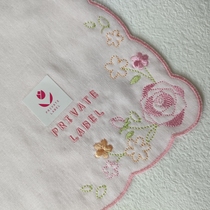 Japan imported PrivateLabel women children cotton gauze embroidered handkerchief handkerchief square towel sweat towel