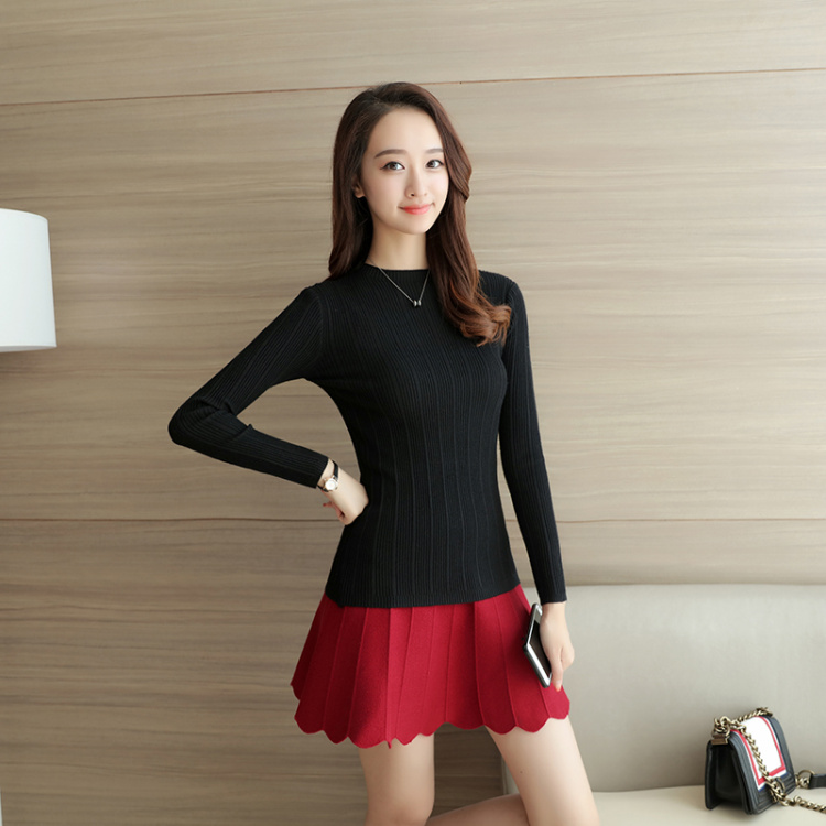 Mùa thu và mùa đông của phụ nữ phiên bản mới của Hàn Quốc của chiếc áo len nhỏ cổ đứng tự trồng áo len dài tay của phụ nữ áo len bó sát áo len mỏng - Áo len áo kiểu nữ đẹp tuổi 50