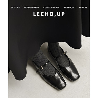 French Minimalist Mary Jane Shoes for Women, Square Toe, Ultra-Soft Calfskin Flats, Women's 2026 New Spring and Autumn Soft-Soled Flat Shoes