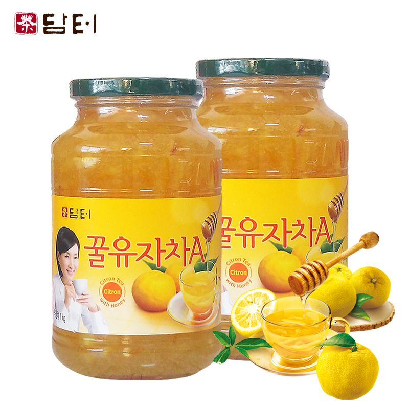 Dante Korea Imported Grapefruit Tea 1kg Honey Pomace Tea Big Bottle Teak Teak Tea Fruit Taste Tea 1000g Two bottles