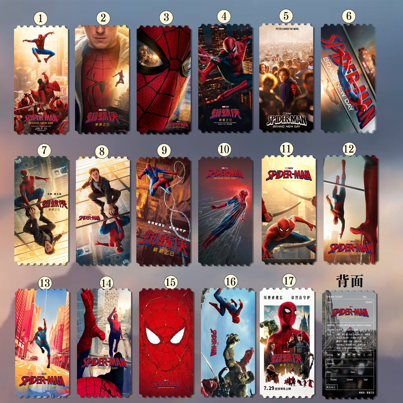 Spider-Man: a New Day Movie Ticket Stub Poster Merchandise Marvel Universe Tom Holland Spider-Man