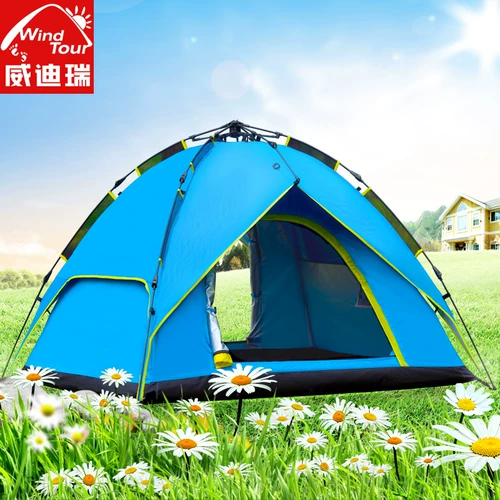 Дорожная автоматическая палатка, снаряжение для кемпинга для двоих, полностью автоматический, увеличенная толщина