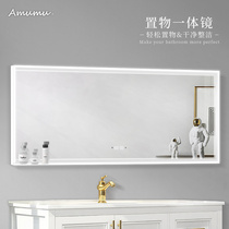 Smart mirror Human body induction luminous shelf storage led bathroom mirror wall-mounted custom large mirror bathroom mirror