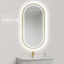 Oval smart mirror led with lamp comb dressing mirror decoration wall-mounted light and luxurious with frame makeup mirror son anti-fog bathroom mirror