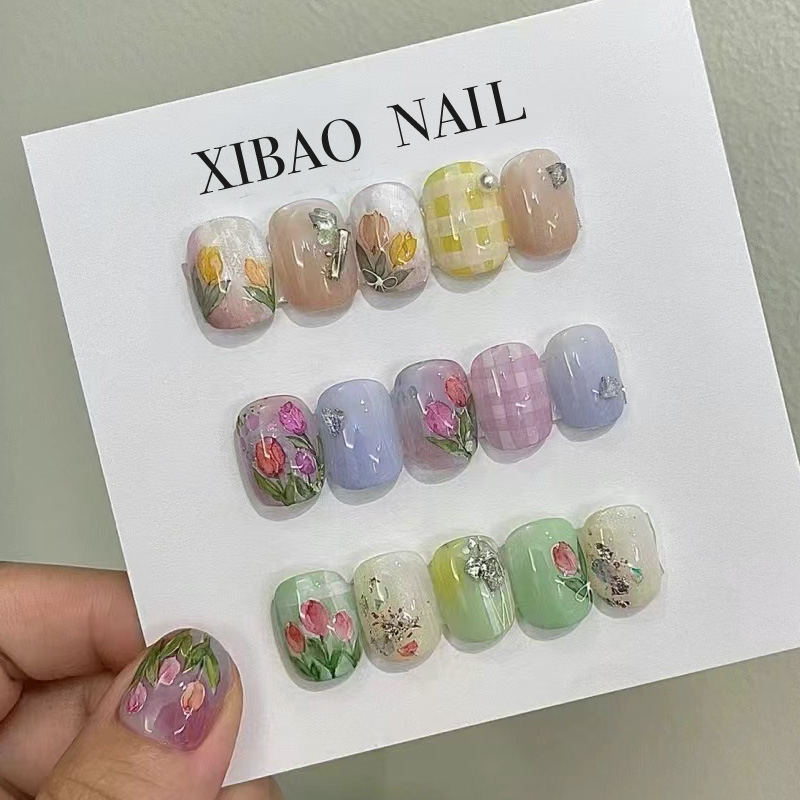 Come to the picture to customize pure hand-wearing nails Nail patches Customized styles Size Nail type