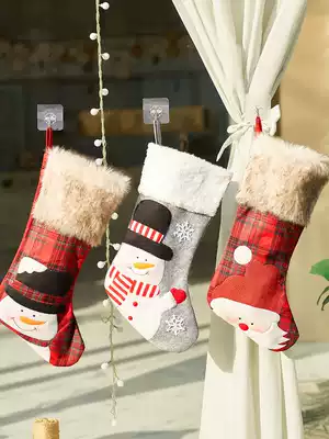 Christmas socks Old Man socks decoration socks Christmas gift large gift bag pendant Christmas candy bag gift bag