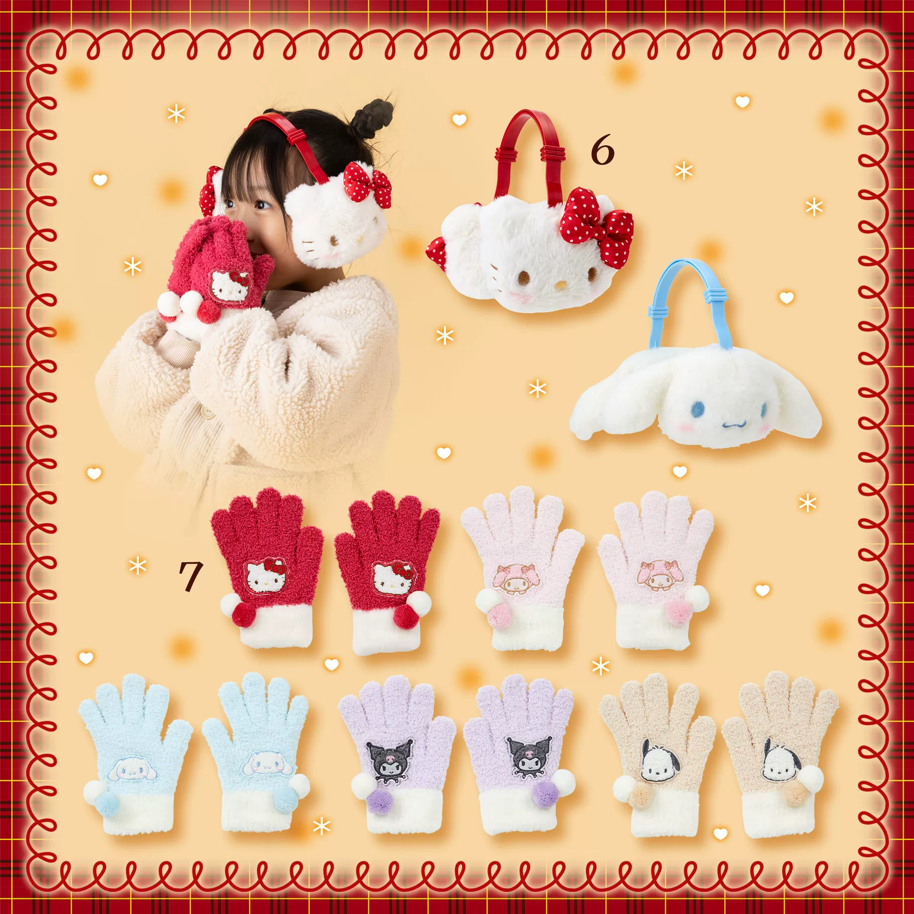 Sanrio, японские детские полупальто перчатки демисезонные, (Физики), 10 месяцев