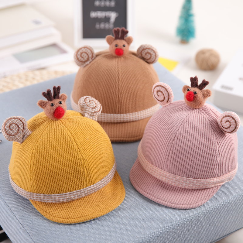 Baby hat autumn and winter peaked cap cute super cute kid boy winter one year old girl foreign style baseball cap autumn