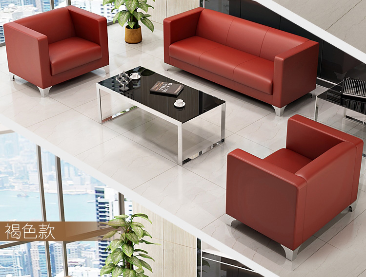 Sofa văn phòng kết hợp bàn cà phê đơn giản hiện đại nội thất văn phòng phòng kinh doanh 4S shop tiếp tân sofa ba mảnh