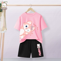 [Комплект из чистого хлопка] Pink Pink Fox_7+ Black Open 𫔭心Strawberrys