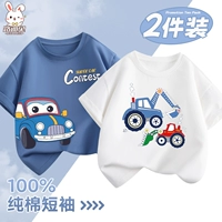 Хлопковый джинсовый комплект, милый синий мультяшный гоночный автомобиль