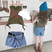 Quần áo trẻ em nữ phù hợp với mùa hè 2019 Thời trang mới Hàn Quốc Trẻ em mùa hè nước ngoài thời trang ba mảnh - Phù hợp với trẻ em váy trẻ em hàn quốc
