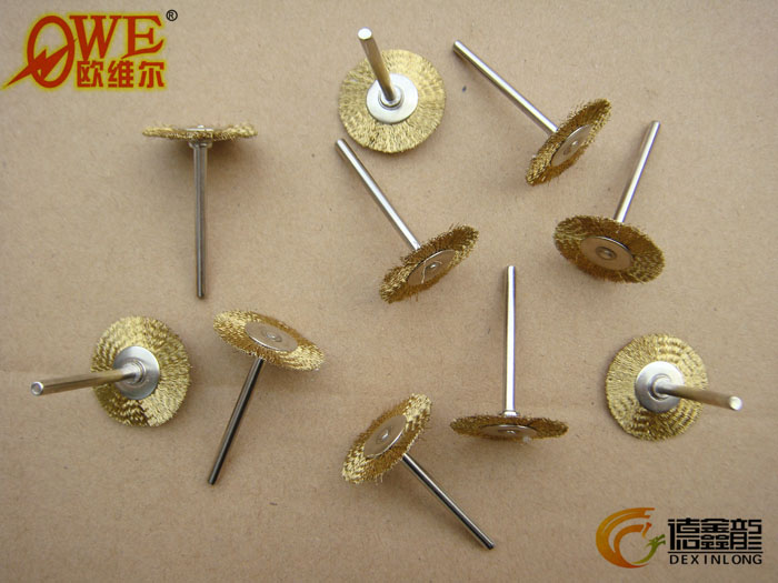 Công cụ khí nén phụ kiện bàn chải dây đồng đánh bóng / bát / bút / bàn chải khử mùi với 3MM xử lý mài mòn máy nén khí hitachi bebicon